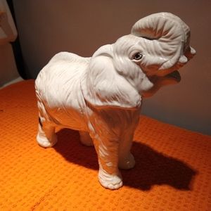 Vtg May Company Ceramic White Elephant 9"